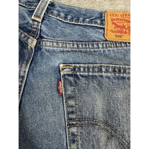 Levi's 505 Regular Fit Straight Leg Jeans Men's Size 34x30 Blue - Picture 5 of 14